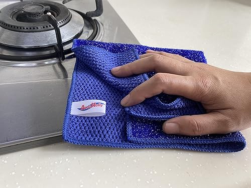 Miniatura 5 de Paño de limpieza de platos de microfibra, antiarañazos, reutilizable y duradero para cacerola, encimera, cocina, hogar, lavable a máquina, paquete