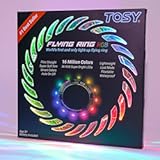 TOSY Flying Ring - 16 Million Color RGB or 12 LEDs&comma; Super Bright&comma; Lost Mode&comma; Auto Light Up&comma; Camping Essentials for Kids&sol;Teens&sol;Boy&sol;Girl&comma; Safe & Soft&comma; Waterproof&comma; Pool&sol;Beach Games&comma; Lightweight Toy