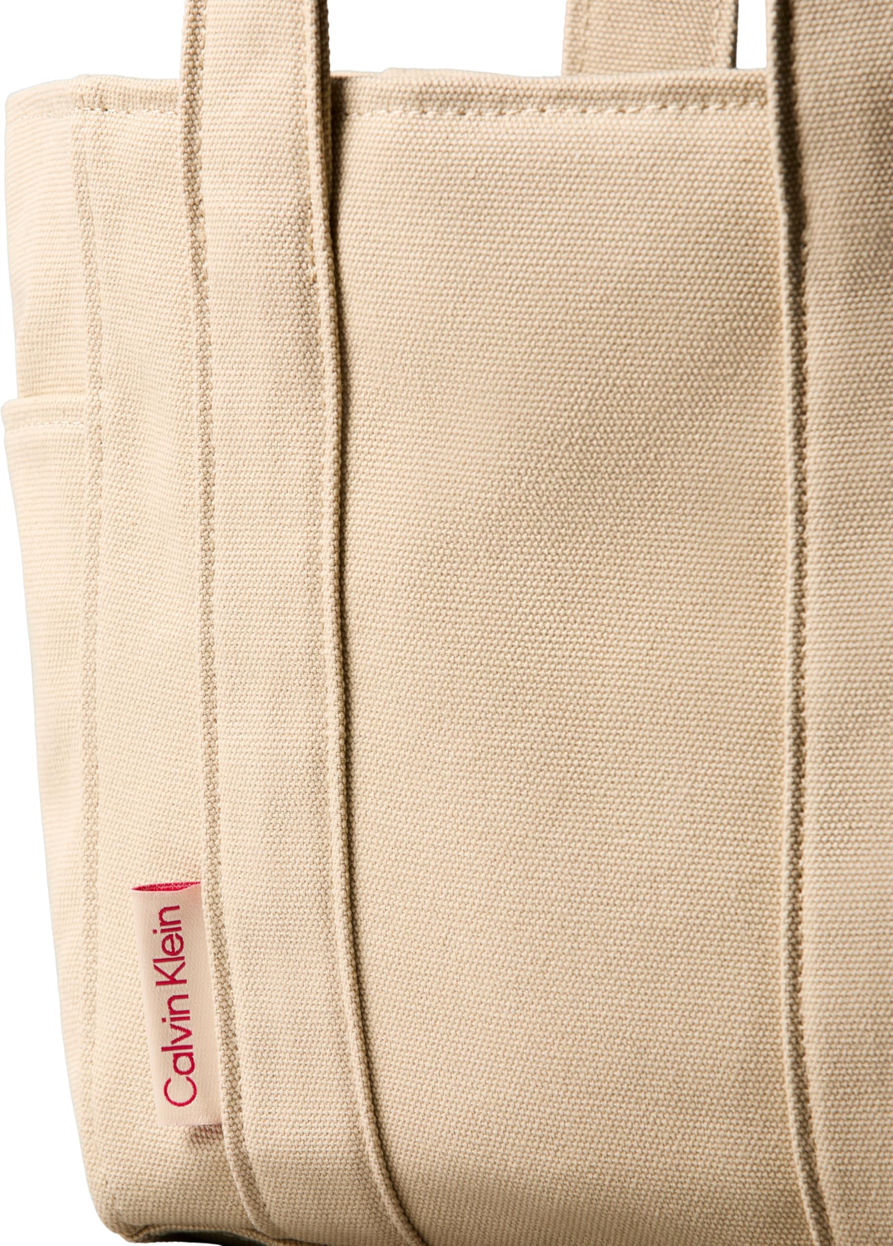 Calvin Klein Tote bag Mujer Webbing Strap Canvas pequeño, Beige (Khaki Canvas), Talla Única