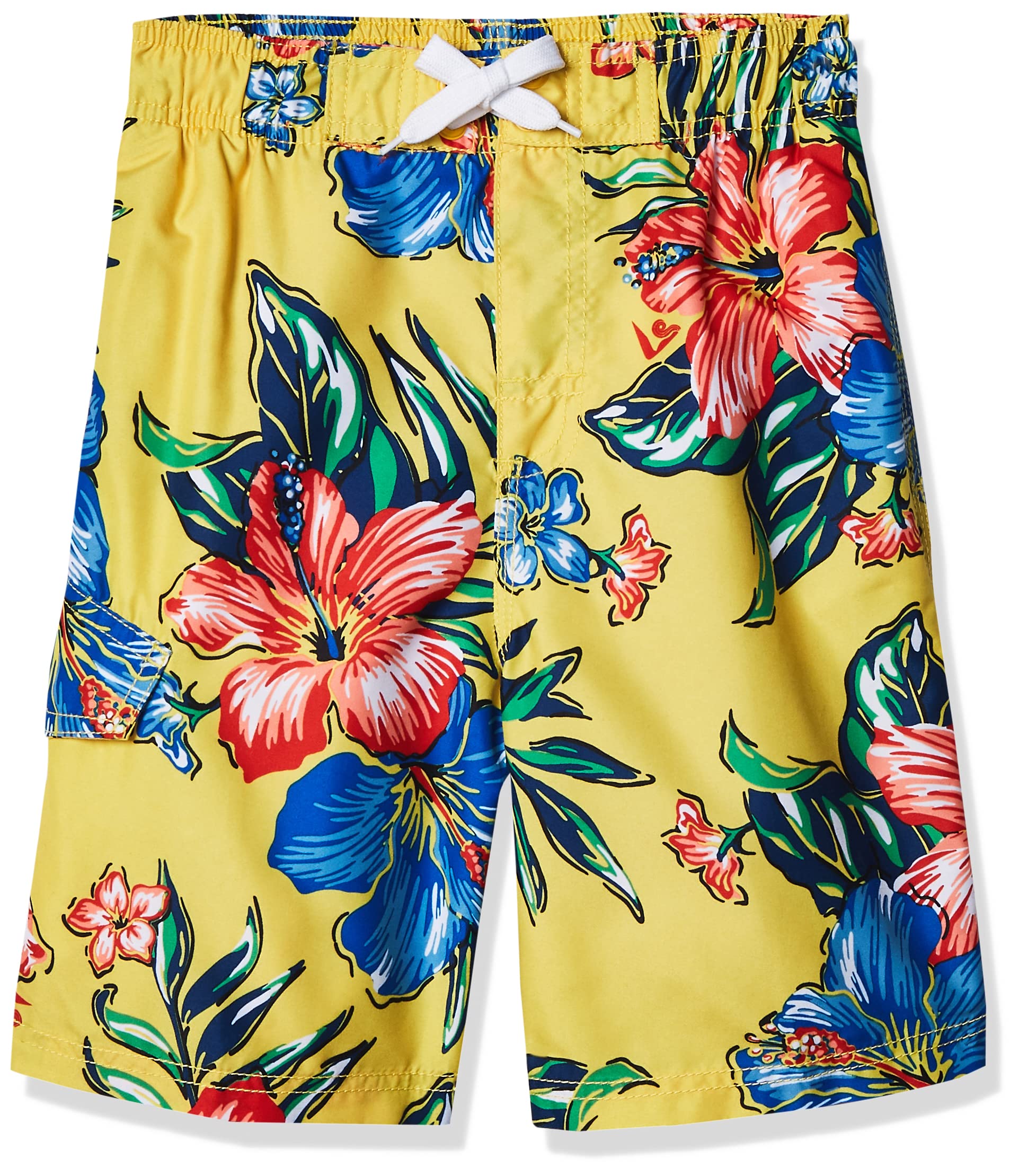 Kanu Surf Boys' Zipline Quick Dry UPF 50+ Beach Swim Trunk, St. Lucia Yellow, 5/6