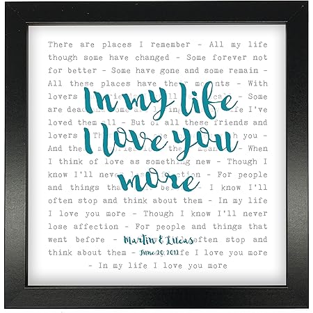 The Beatles Song Lyrics Quotes Presents Gifts For Friends Family Him Her Girlfriend Boyfriend Gift Framed Prints Poster Home Decor Wall Art For Bedroom Living Room Kitchen Hallway Amazon Co Uk Home