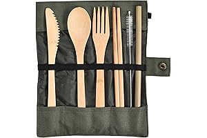 Prosumer's Choice Portable Bamboo Utensil Set: Eco-Friendly & Travel-Ready