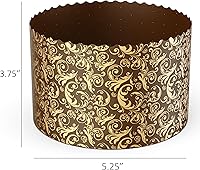 Vista 2 de Molde de papel para panettone premium mediano - 18 oz Molde desechable para panettone de 5 pulgadas 500 g - 12 unidades de formas para hornear paska