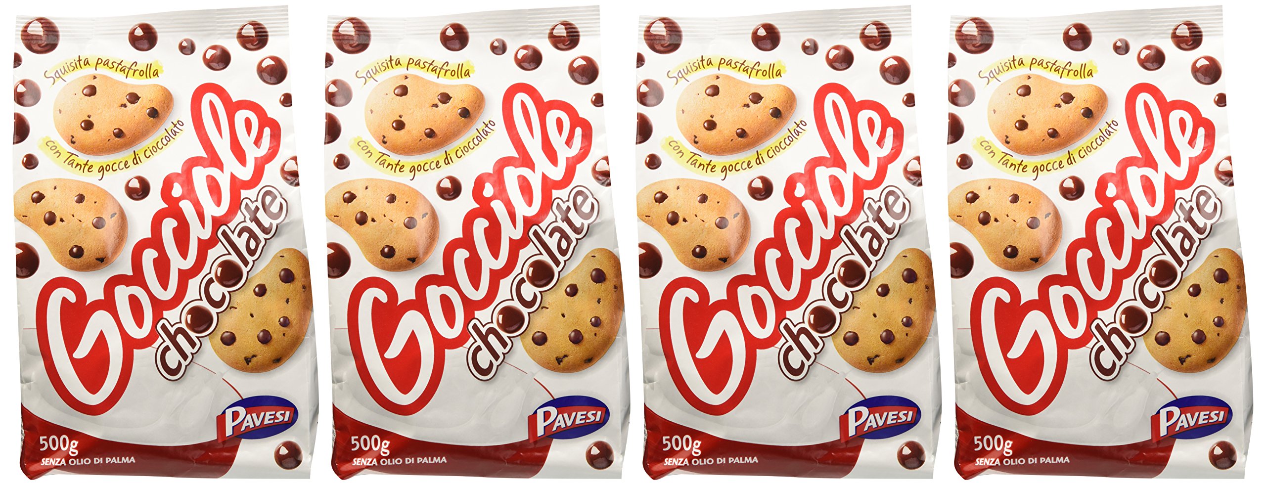 Pavesi Biscotti Frollini Gocciole Cioccolato, 12 Pack da 500 g Senza Olio di Palma