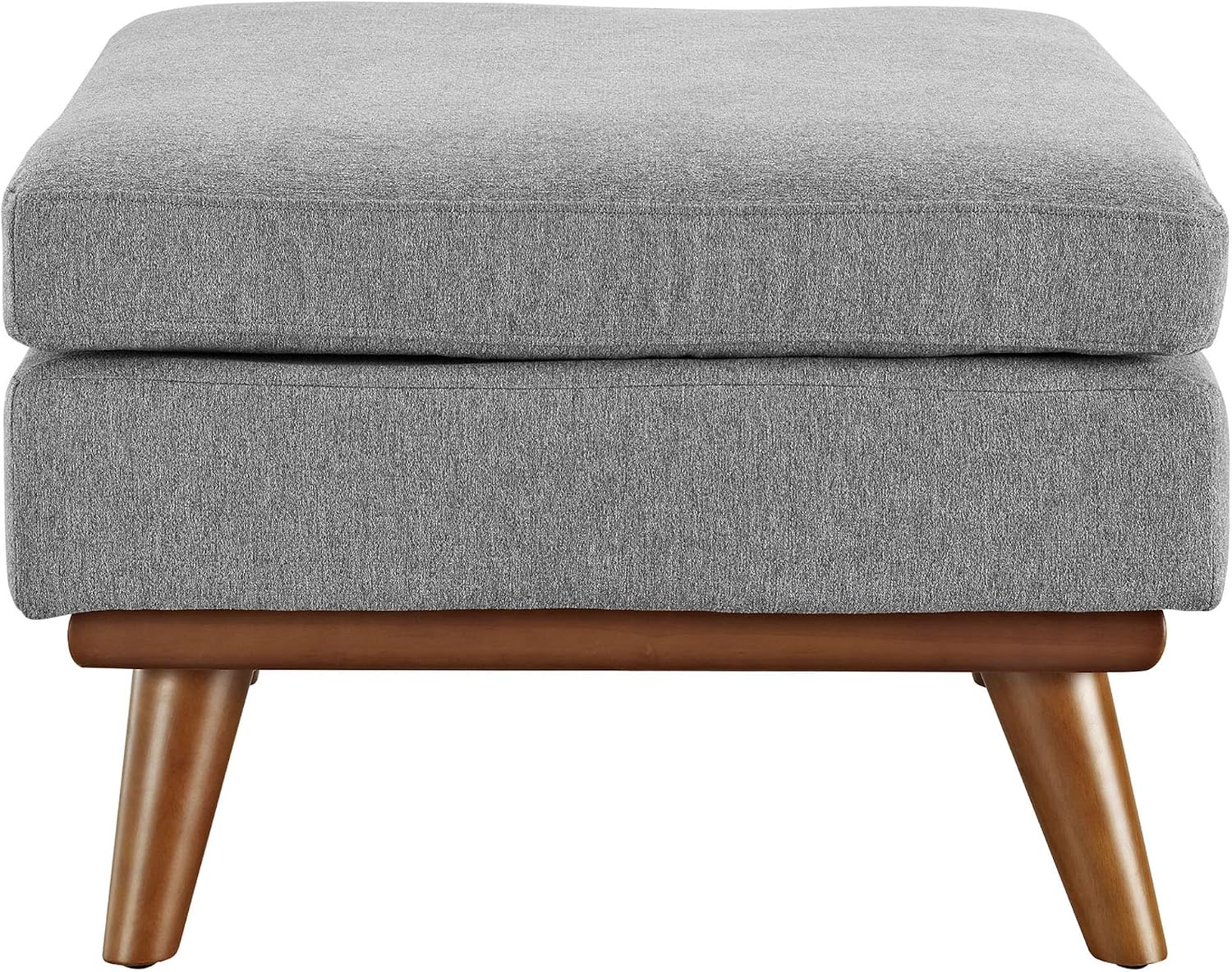 Ergode Engage Ottoman | Curved Design | Plush & Relaxing | Sturdy Rubberwood Frame | Expectation Gray