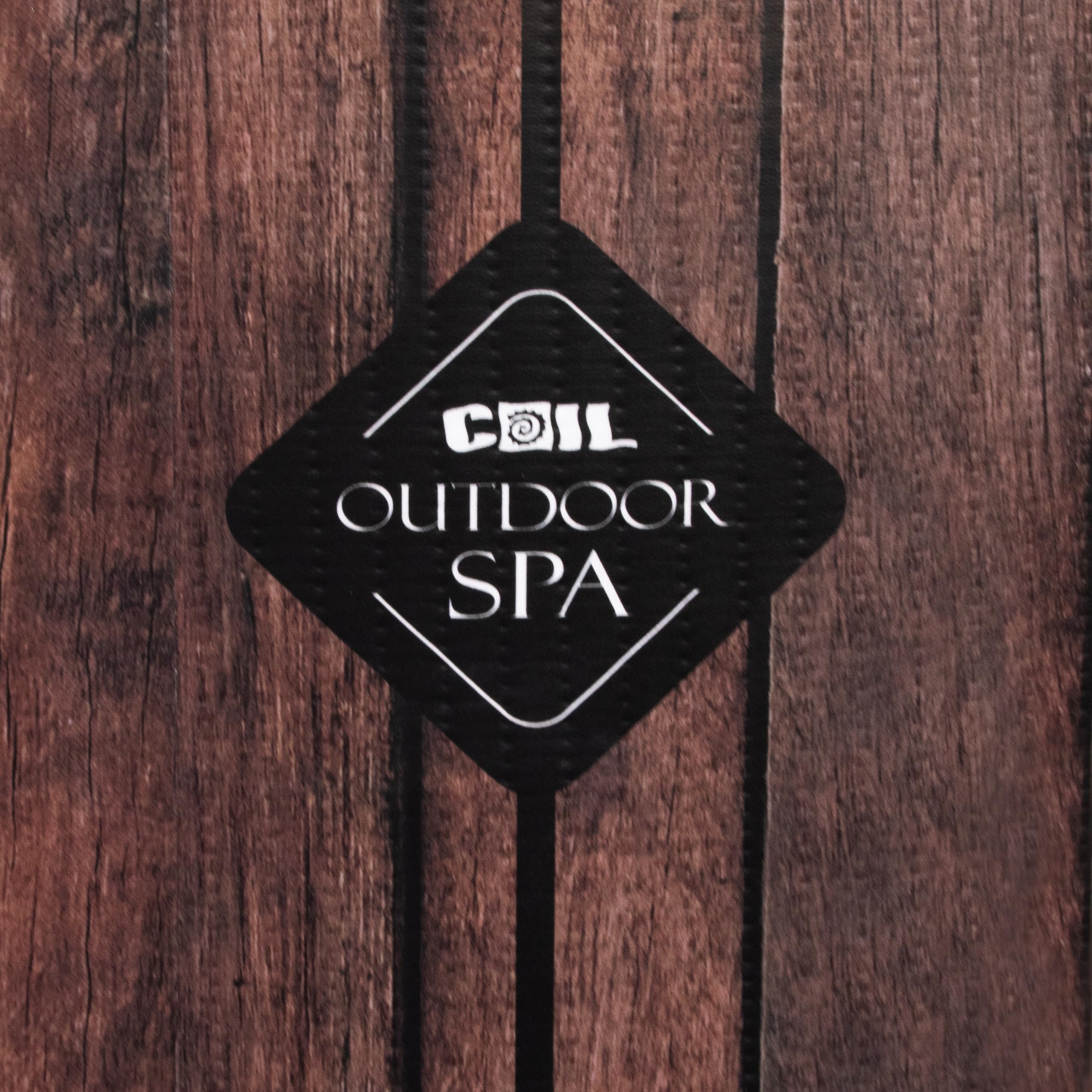 COIL Ogród SPA Outdoor Winterfest SPA nadmuchiwany – 6 osób, imitacja drewna, wytrzymały materiał DWF, szybkie nadmuchiwanie, wellness hydromasaż (rustykalny)