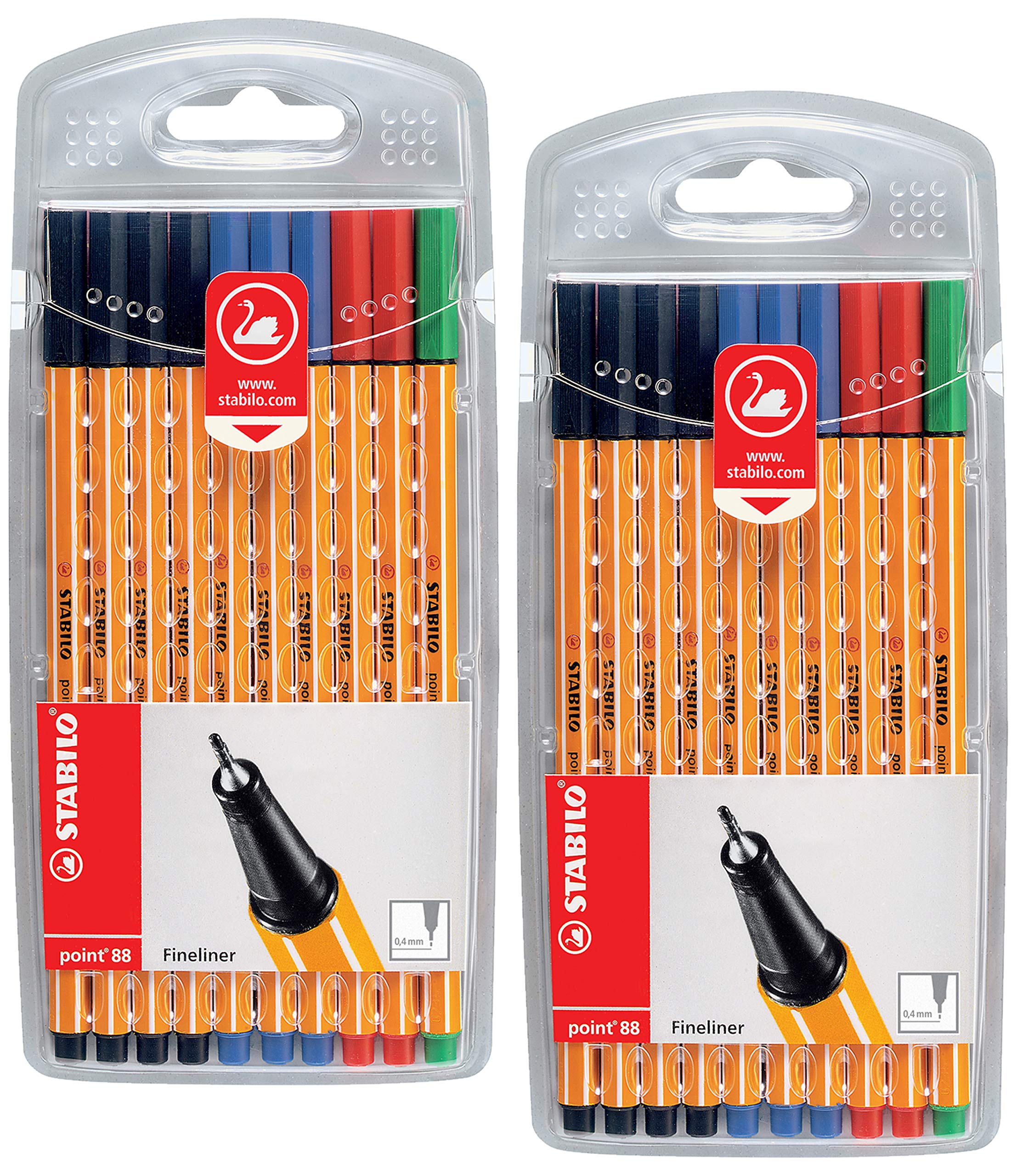 Stabilo Fineliner point 88 - Office (2 Etuis)