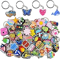 Gibleitz Bulk Cute Keychains 30/50/100/200pcs Random Mixed Designs - Classroom Rewards, Student Incentives & Holiday Gifts