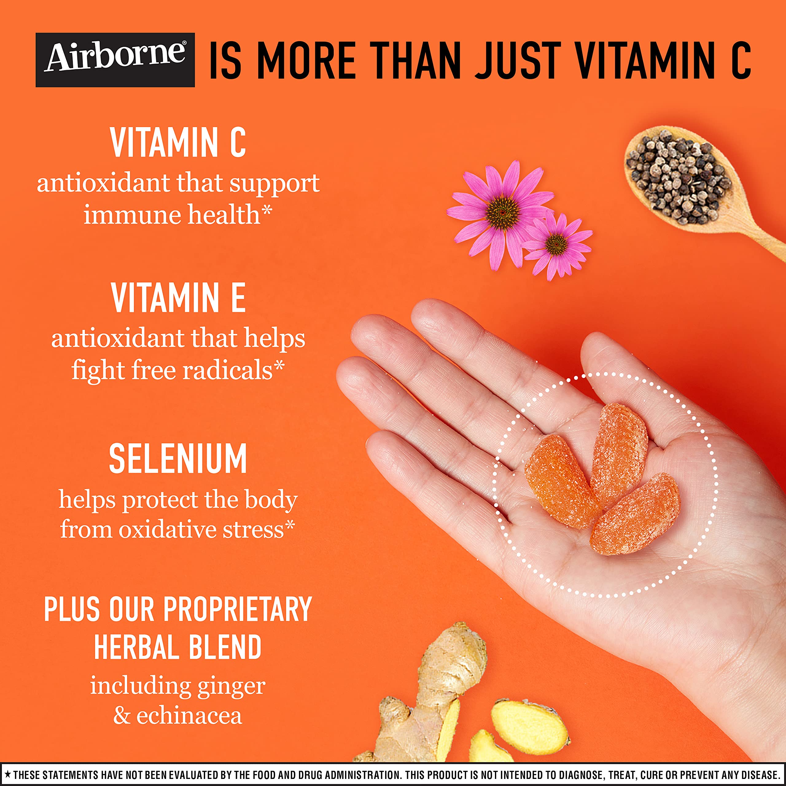 Airborne 750mg Vitamin C Gummies For Adults, Immune Support Gummies