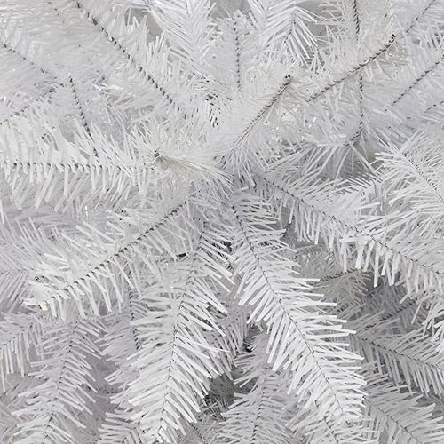 Miniatura 10 de Puleo International Árbol de Navidad artificial de abeto Fraser blanco preiluminado de 7.5 pies con 350 luces transparentes, blanco