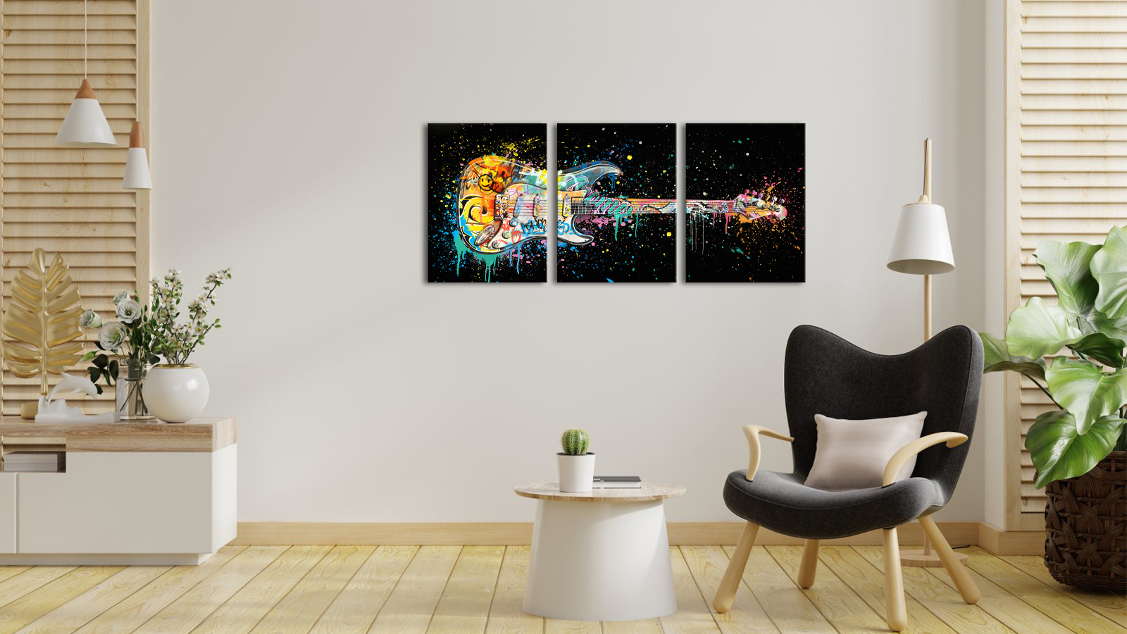 Amazon.com: HOMEOART Music Room Decor Graffiti Wall Art Guitar