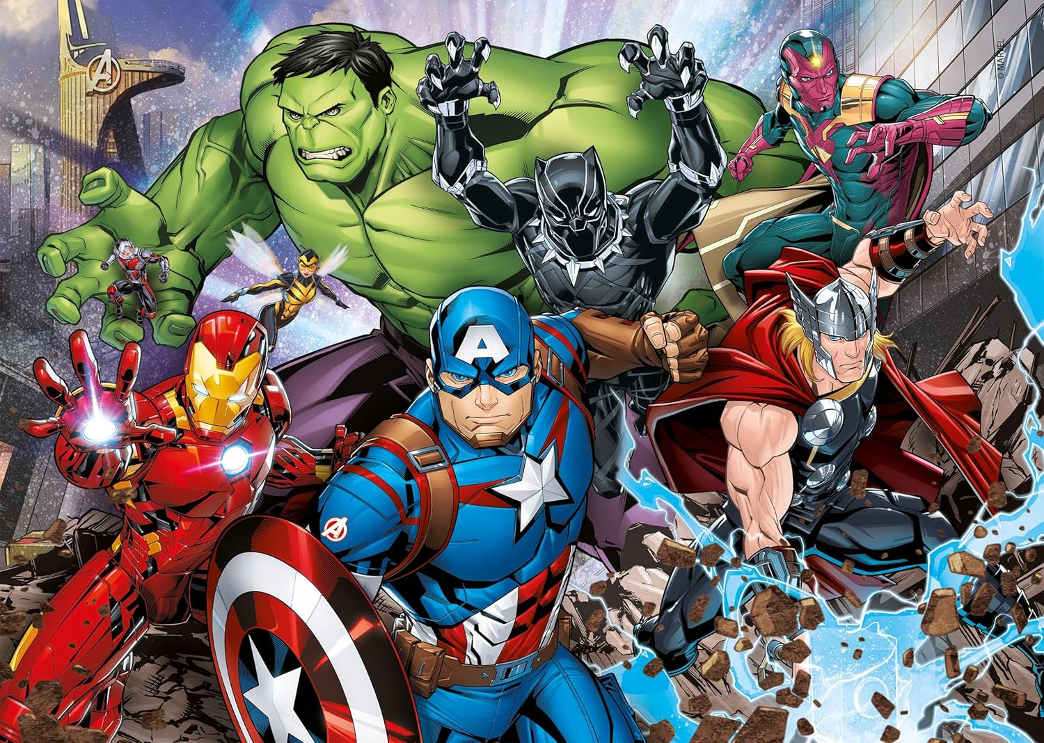 Clementoni - 21605 - Supercolor Puzzle for Children - The Avengers - 2 x 60 Pieces Puzzle