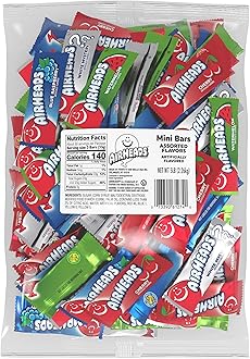Airheads Candy Mini Bars, Assorted Flavors Bulk Variety Pack, Holiday Christmas Stocking Stuffers for Adults & Kids, Non-Melting, Party, 5 Pound Bag