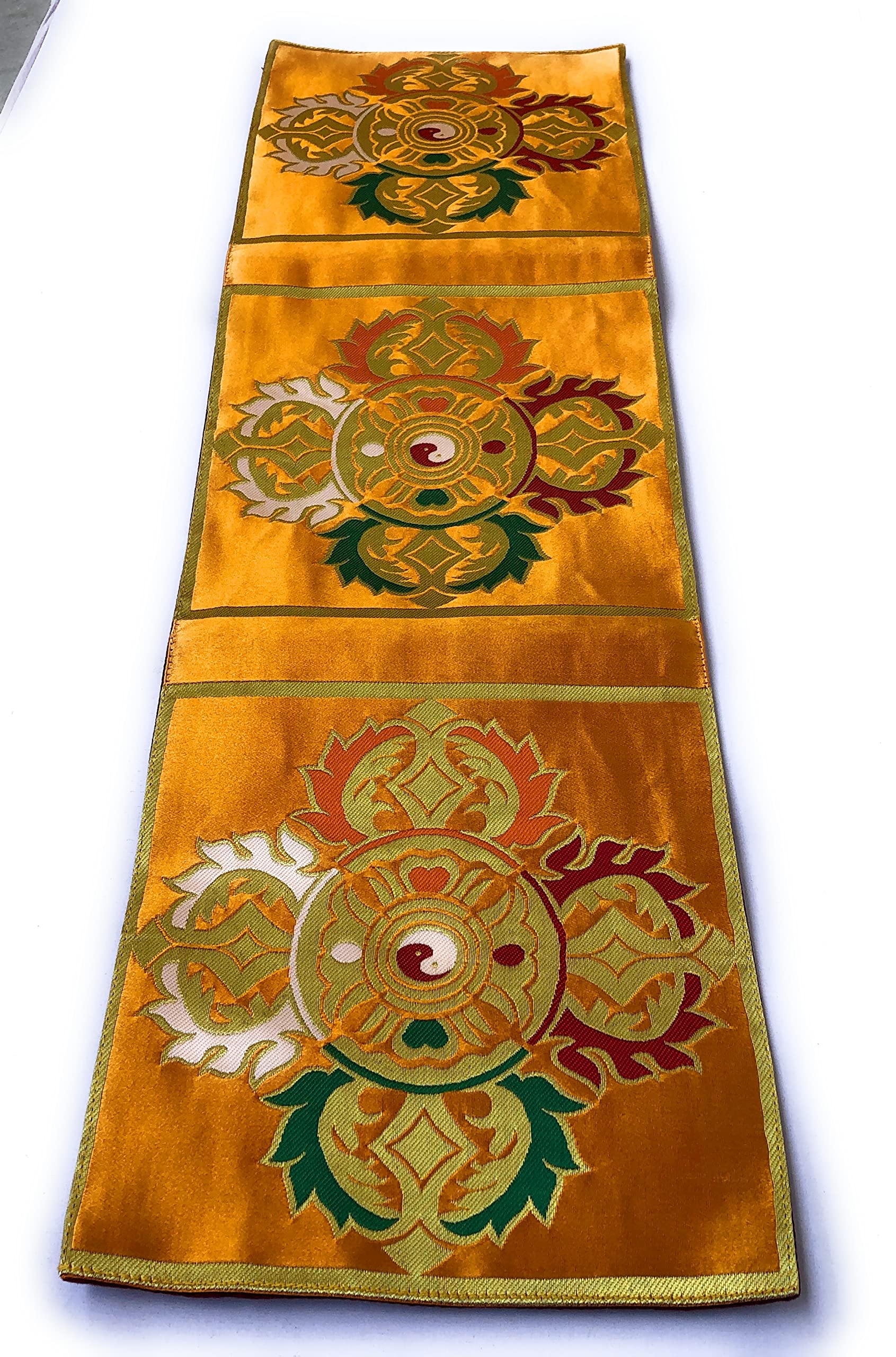 Tibetan Buddhist Yellow dorje Silk Brocade Yellow Shrine placemat/Table Cover/Altar Cloth/mats