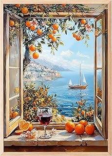 Zestia Ahşap Çerçeveli Tablo, Sonbaharda Deniz Manzarası, Salon Dekoru Poster No: 110872 30 x 40