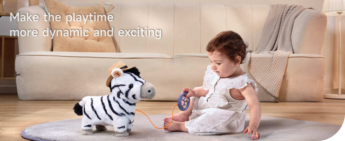 TUMAMA KIDS Zèbre Parlant Et Dansant – Peluche Électronique Avec Enregistrement, Répétition, Chansons – Jouet Interactif Pour Bébé 2-4 Ans
