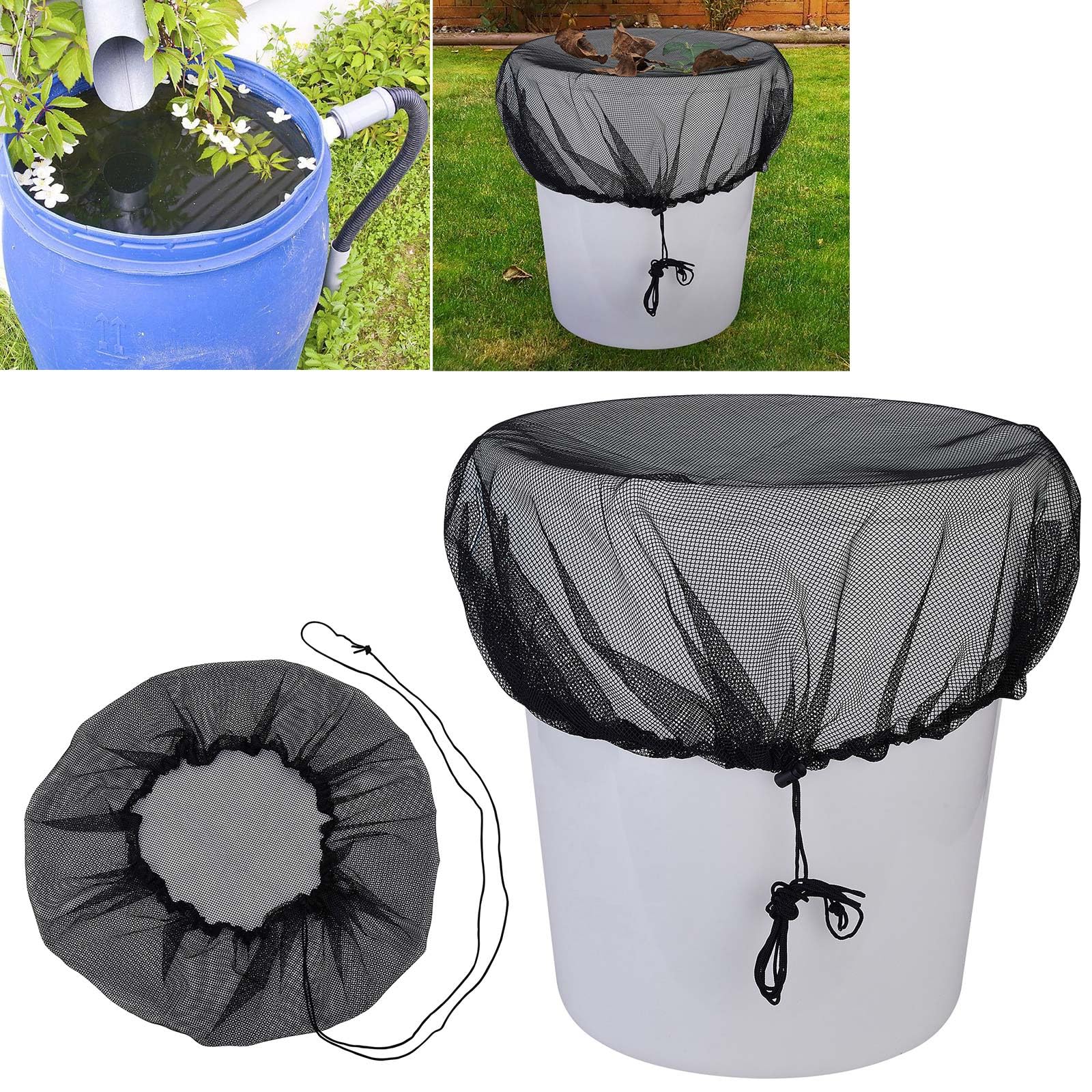 Rain Bucket Netting Screen Covers Water Collection Buckets Tanks Protector Rain Barrels Mesh Covers for Outdoor Garden