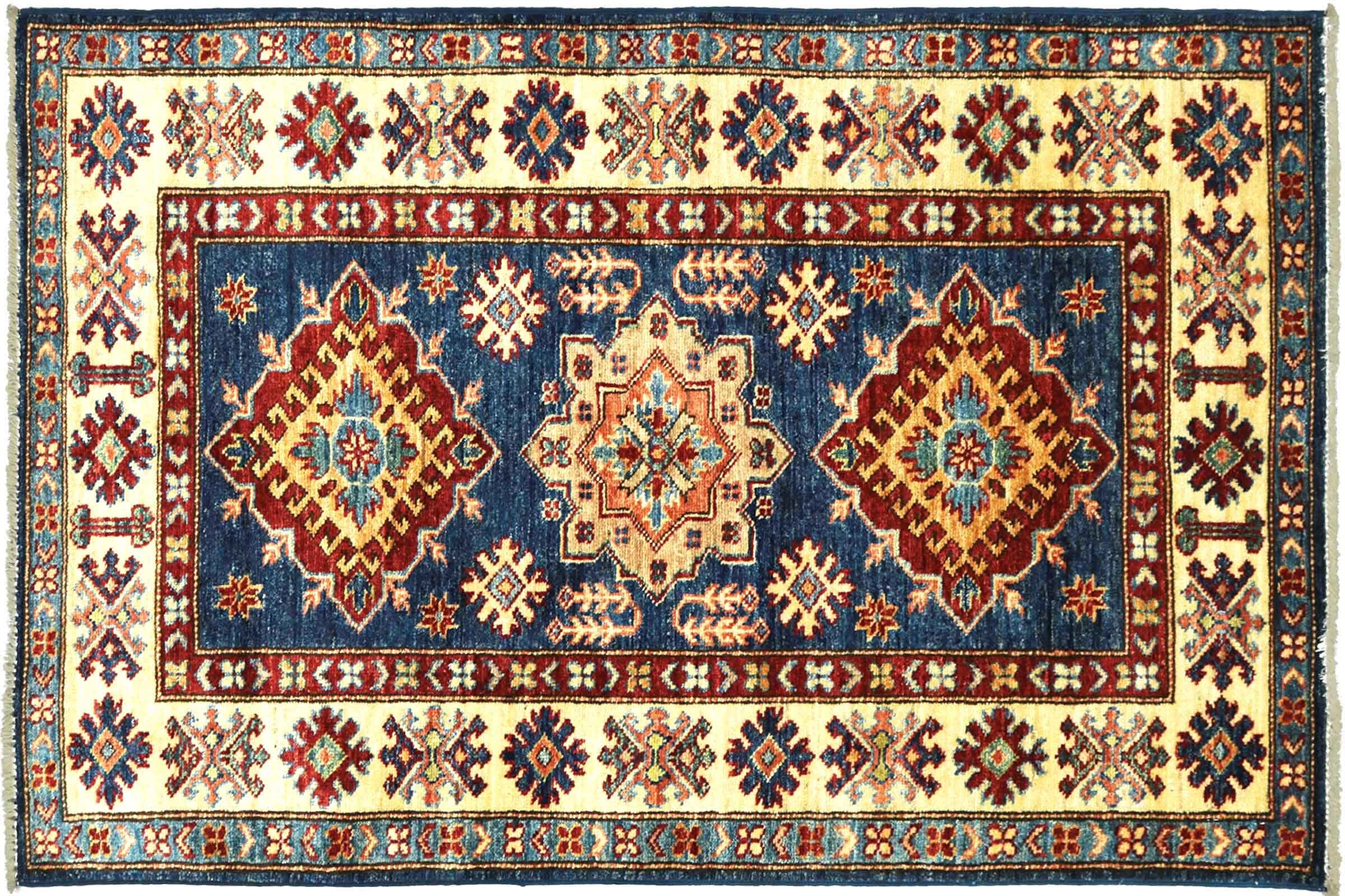 Tapis afghan Kazak authentique noué main pour créer une atmosphère chaleureuse