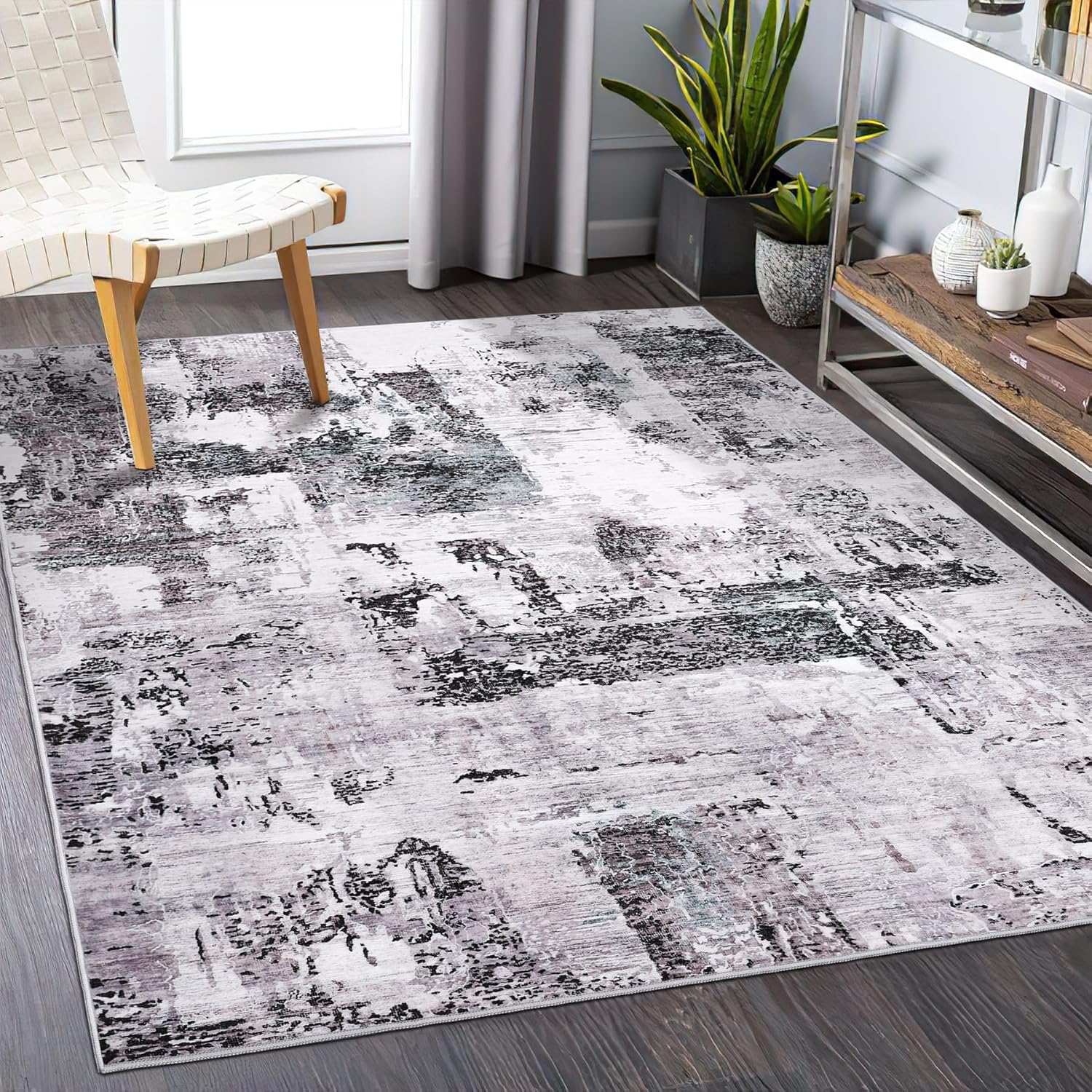 Miukiki 8x10 Area Rugs, Super Soft Modern Abstract Washable