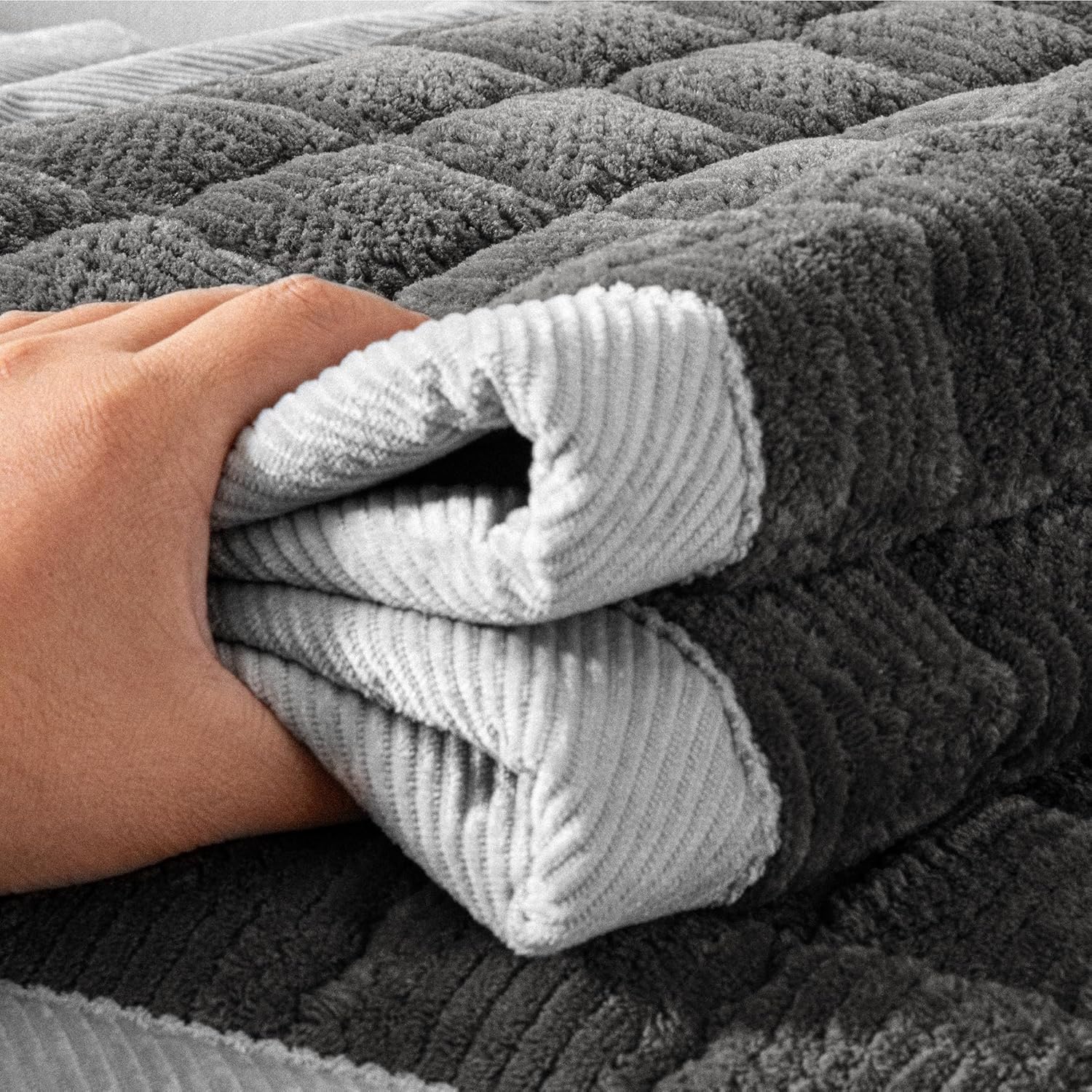 Couch Cover for Dogs Washable,Anti-Slip Back Cat Mat Pet Pad Blanket for Furniture Protector,Fuzzy Pet Sofa Cover for 3 Cushion Couch Sofa Pets Friendly (Dark Gray, 1pc/27.6"x70.9"/Seat Cover) - Image 2