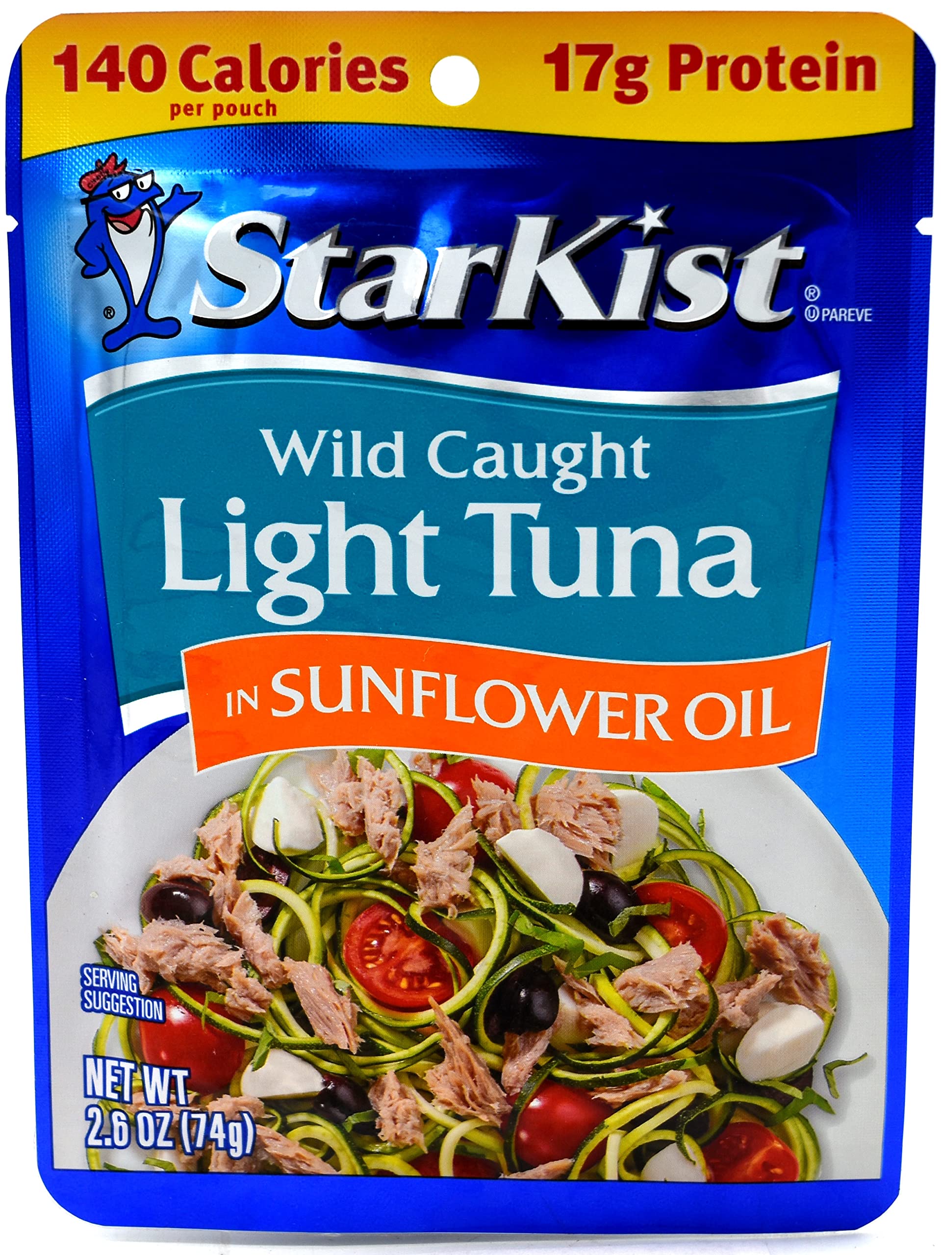 Starkist Chunk Light Tuna In Sunflower Oil, 2.6-Ounce Pouch (Pack of 15)