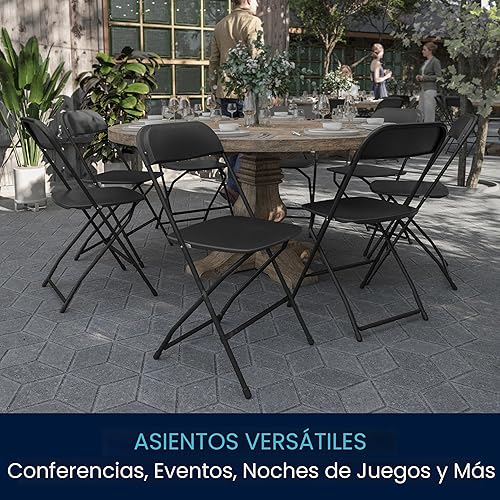 Miniatura 9 de Flash Furniture Hercules - Juego de 10 sillas plegables de plástico resistentes para interiores y exteriores, sillas apilables comerciales plegables