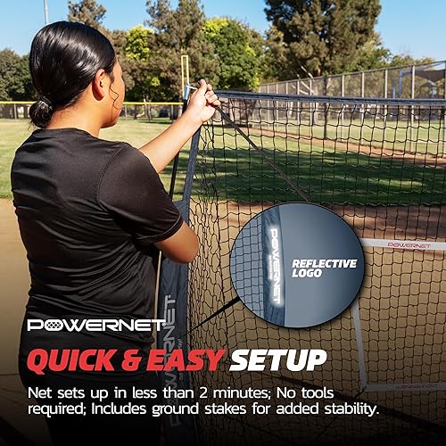 Miniatura 6 de PowerNet 5x5 Practice Net + Strike Zone + Weighted Training Ball Bundle  Baseball Softball Coaching Aid  Compact Lightweight Ultra Portable  Hitting