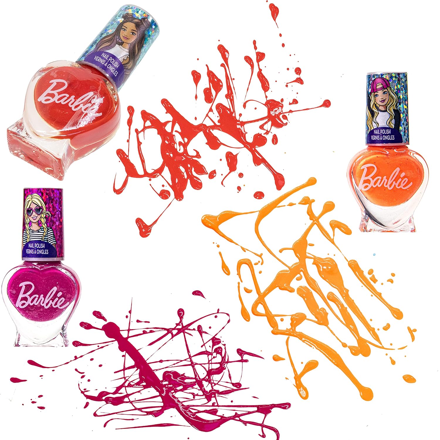 Barbie - Townley Girl Non-Toxic Peel-Off Quick Dry Nail Polish Activity Makeup Set for Girls, Ages 3+ includes 15 PK Nail Polish with Nail Gems Wheel and Nail File for Parties, Sleepovers and Makeovers : Beauty & Personal Care