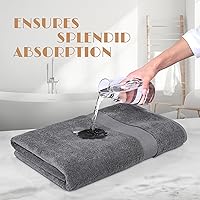 Vista 5 de White Classic Wealuxe Toallas grises para baño 6 paquete, juego de toallas de baño de algodón para hotel, gimnasio, spa, suaves, extra absorbentes