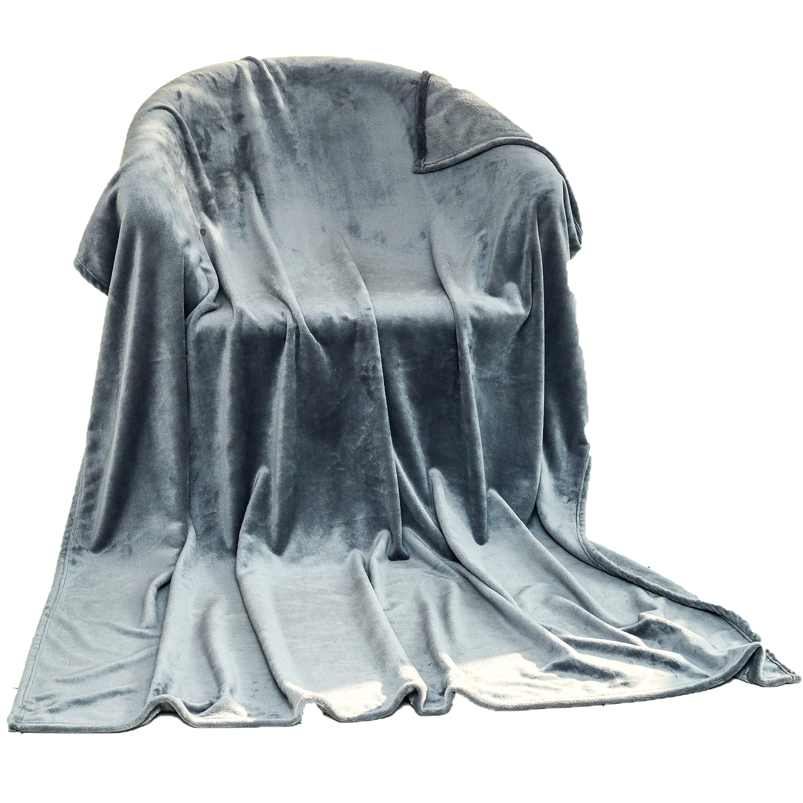 Dark Grey Flannel Fleece Blanket fluffy throw Super soft Bed Blanket warm comfortable Throws for sofa/couch/plush/Lightweight/Travel Blankets, Double Size, 150x200cm