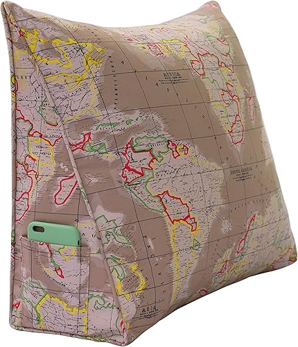 Miniatura 4 de VERCART Almohada ergonómica de lectura para reposo en cama, respaldo triangular para cabecero para sentarse en la cama, posicionamiento en la cama,