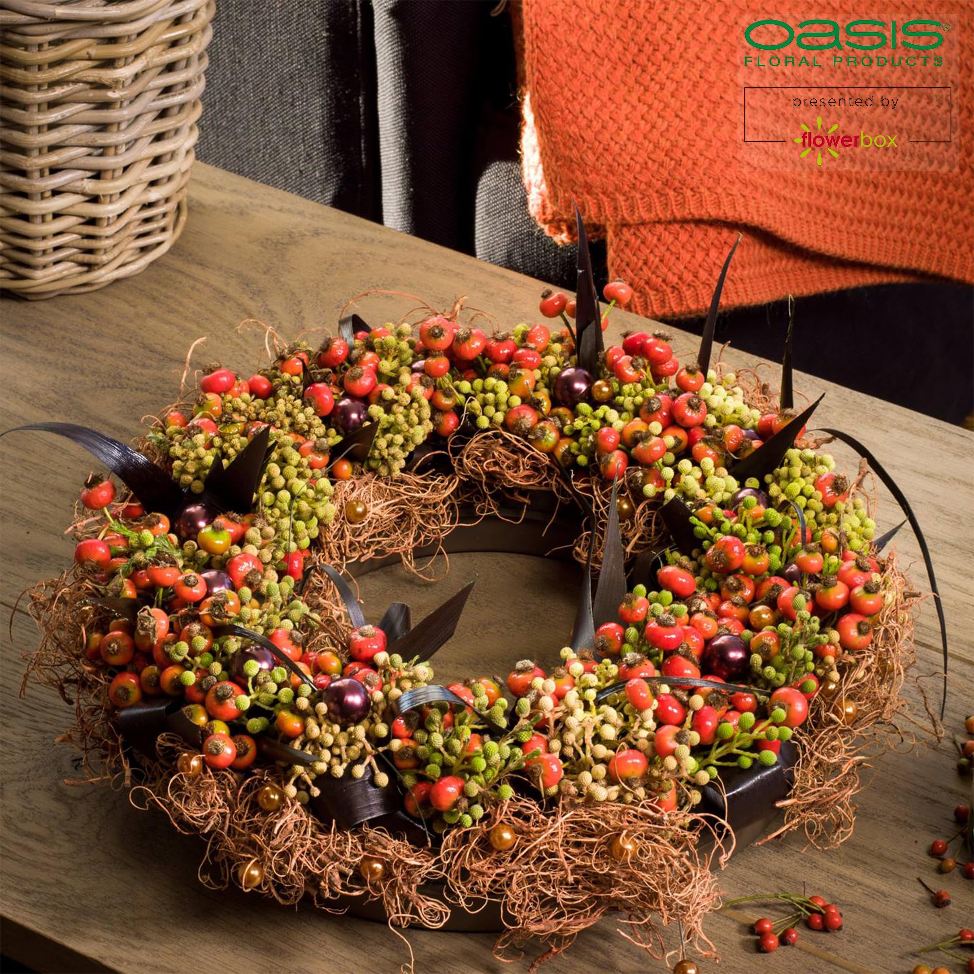 FLOWERBOX Oasis biolit pierścień z pianki wtykowej Ø 38 cm masa wtykowa gąbka do wtykania - 2 sztuki
