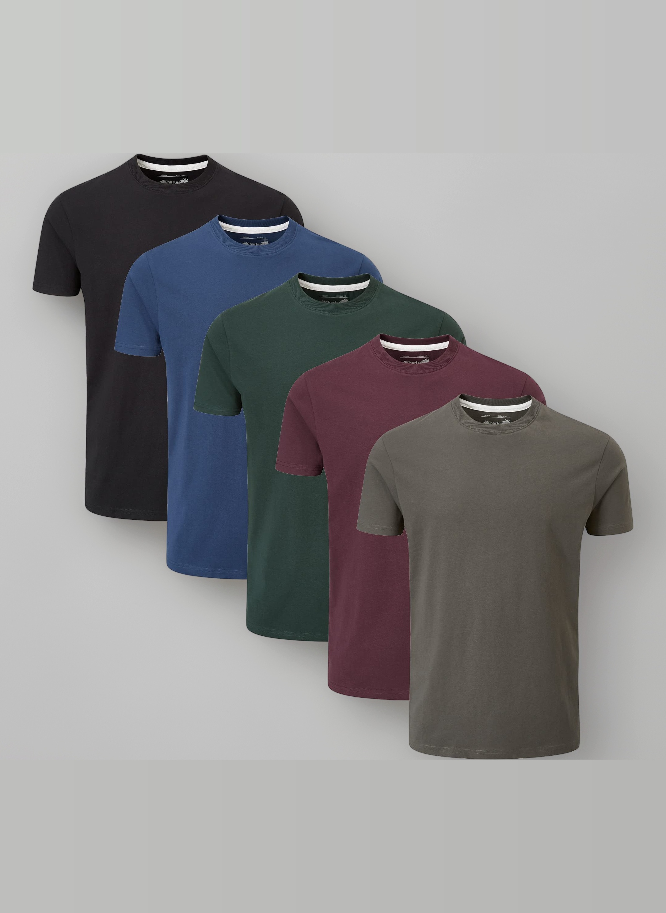 5 Pack Plain Crew Neck T-Shirt
