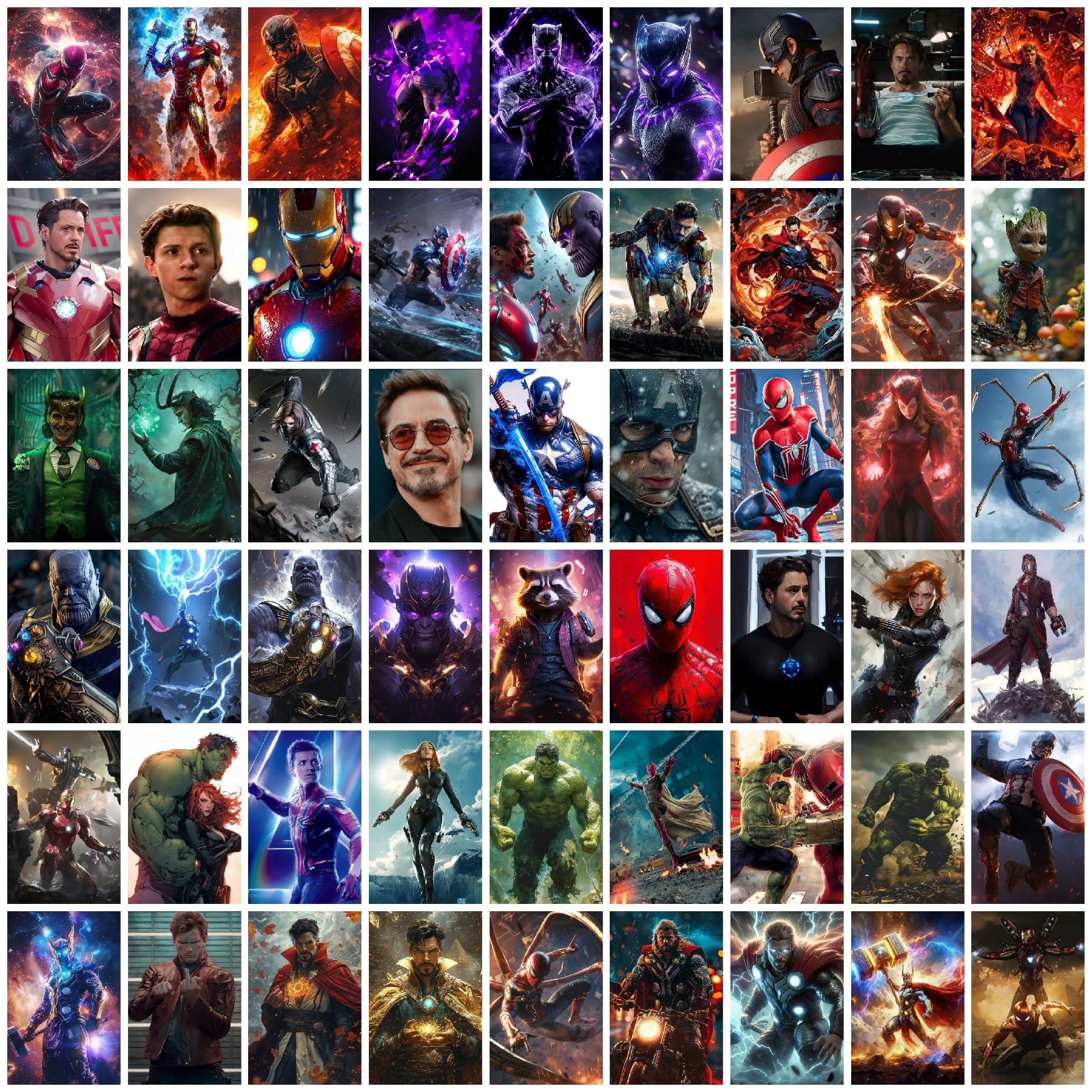 Pack of 54 Aesthetic Superhero Wall Collage Kit Posters – 4x6 Inch Wall Decor Prints – Marvel Avengers Wall Art for Bedroom, Living Room, Office, and Gaming Room-image-5