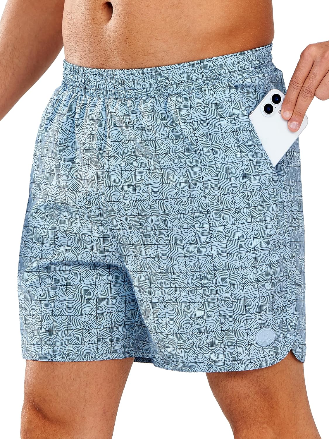 NORTHYARD Mens Swim Trunks 5" Beach Swim Shorts Quick Dry Bathing Suit with Mesh Liner Packable