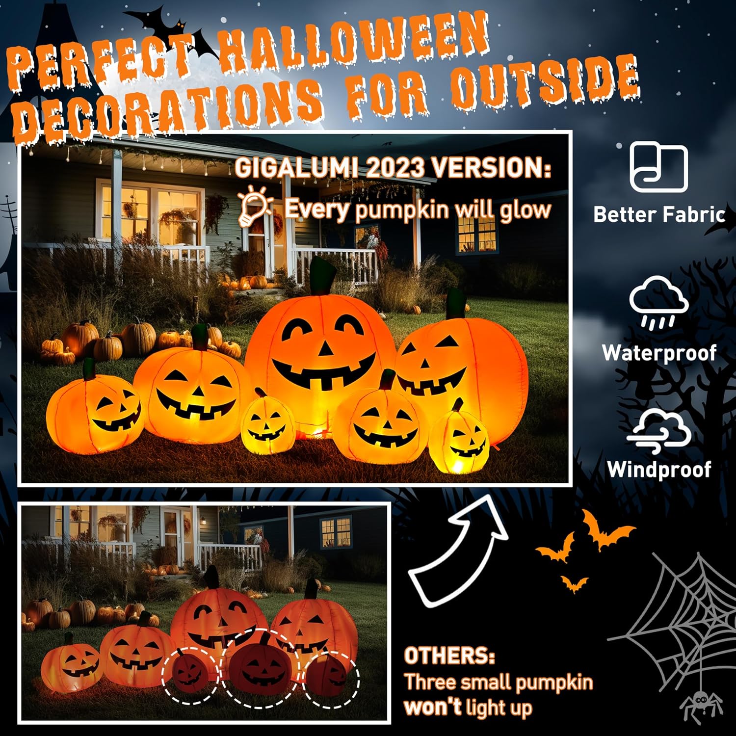 Illuminate Your Halloween: GIGALUMI 7.5FT Inflatable Pumpkin Decoration Review