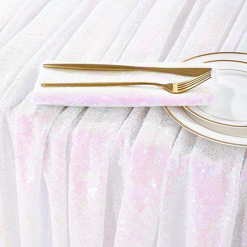 Miniatura 9 de Mantel de lentejuelas brillantes de 60 x 102 pulgadas, para decoración de bodas, cumpleaños, baby shower, color lavanda