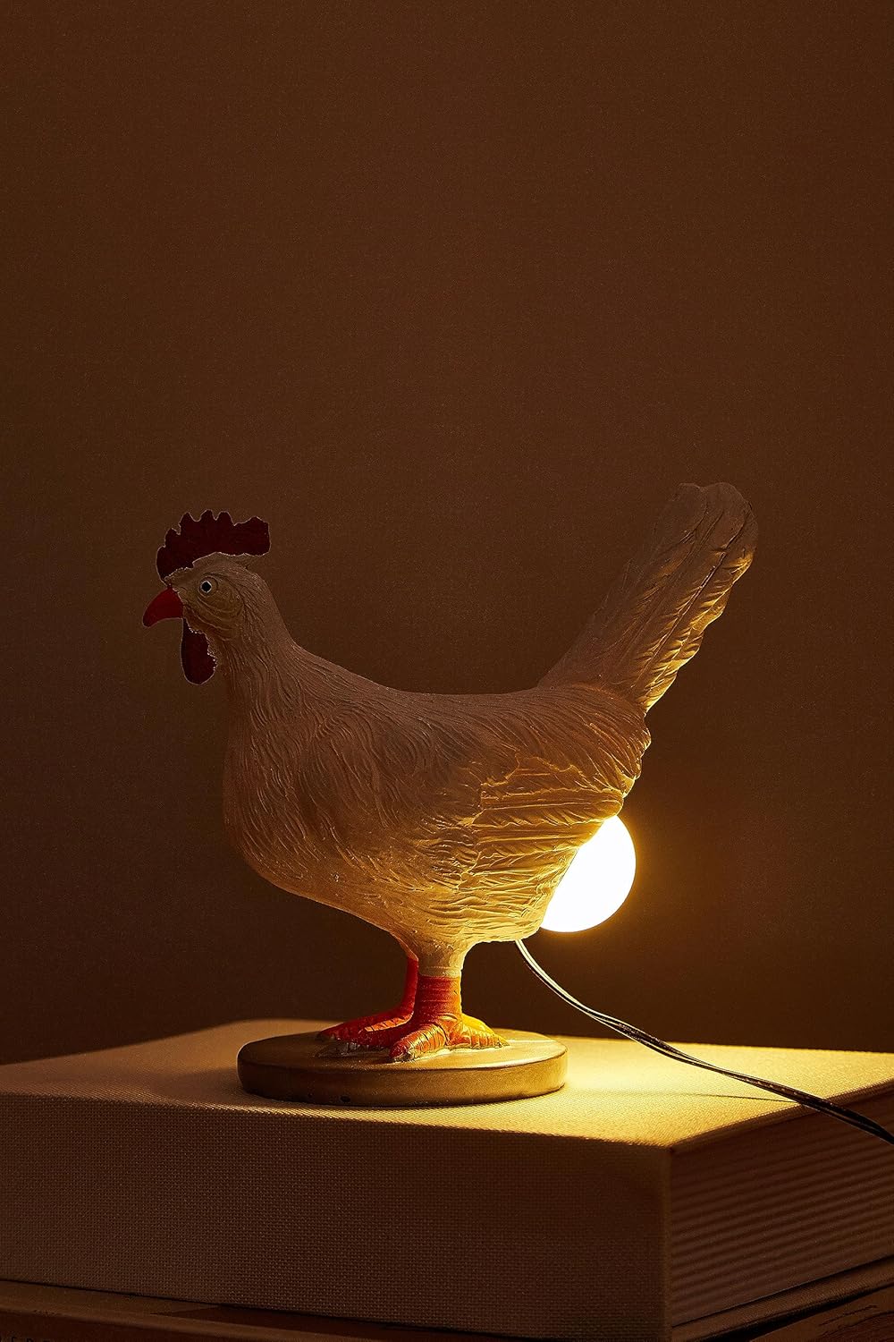 Chicken Egg lamp,3D Chicken lamp,Lifelike LED Egg Lamp, Funny Resin Chicken Egg Night Light with USB, Colorful Box Packing (A)