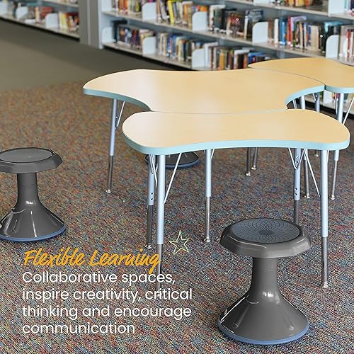 Miniatura 43 de ECR4Kids - Taburete oscilante activo ACE para niños y adultos, aula flexible y asientos en el hogar Verde,Berenjena,Verde (Grassy