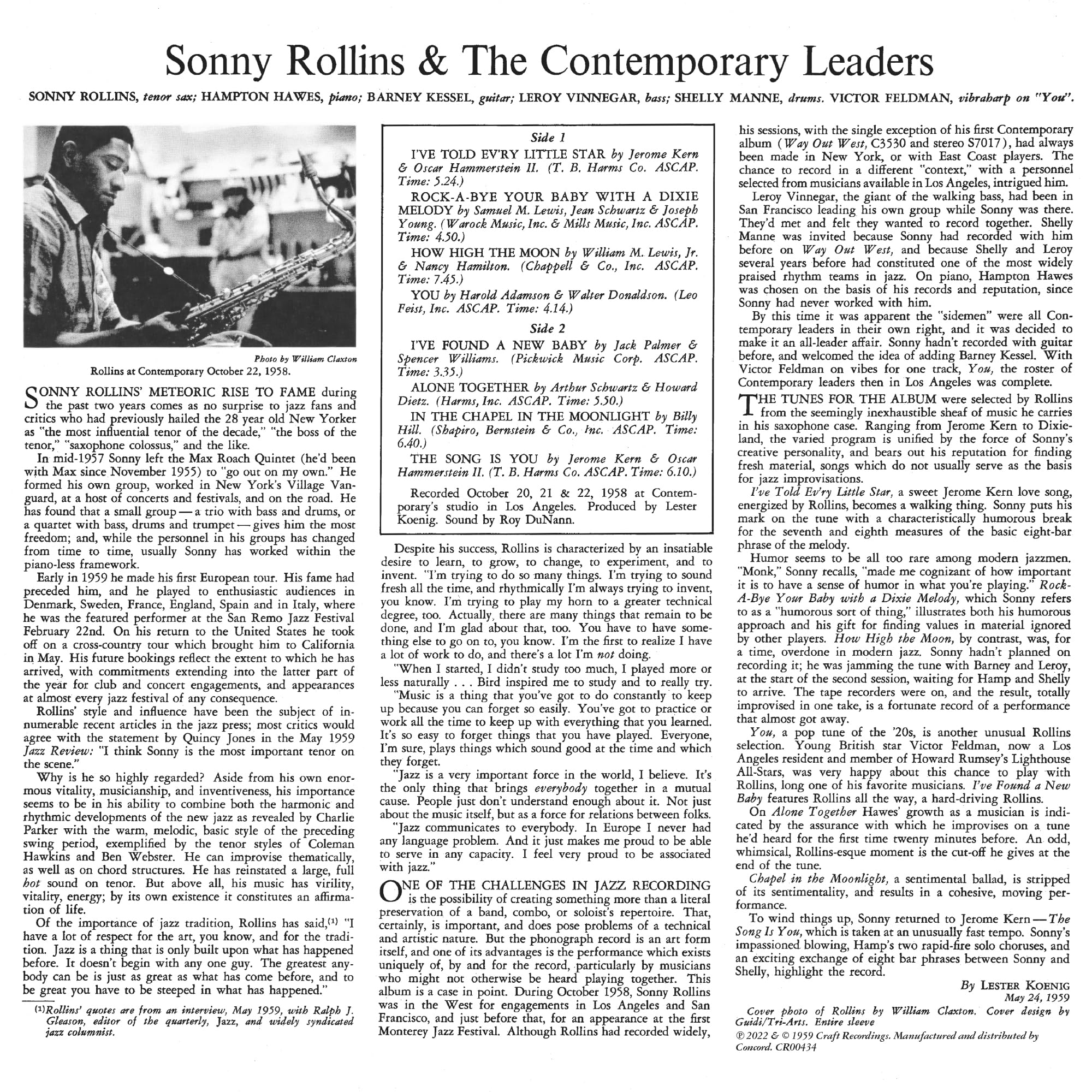 Sonny Rollins And The Contemporary Leaders