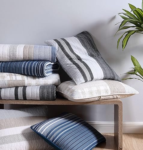 Miniatura 6 de Nautica - Juego de edredón Queen, ropa de cama reversible de algodón, decoración del hogar para todas las estaciones (gris Ardmoore, Queen)