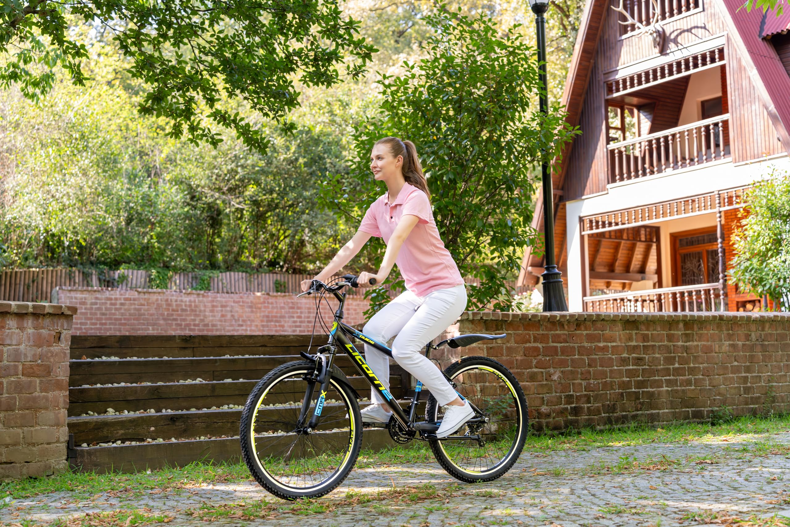 Licorne - Mountain bike per bambini, uomini e donne, con cambio Shimano a 21 marce