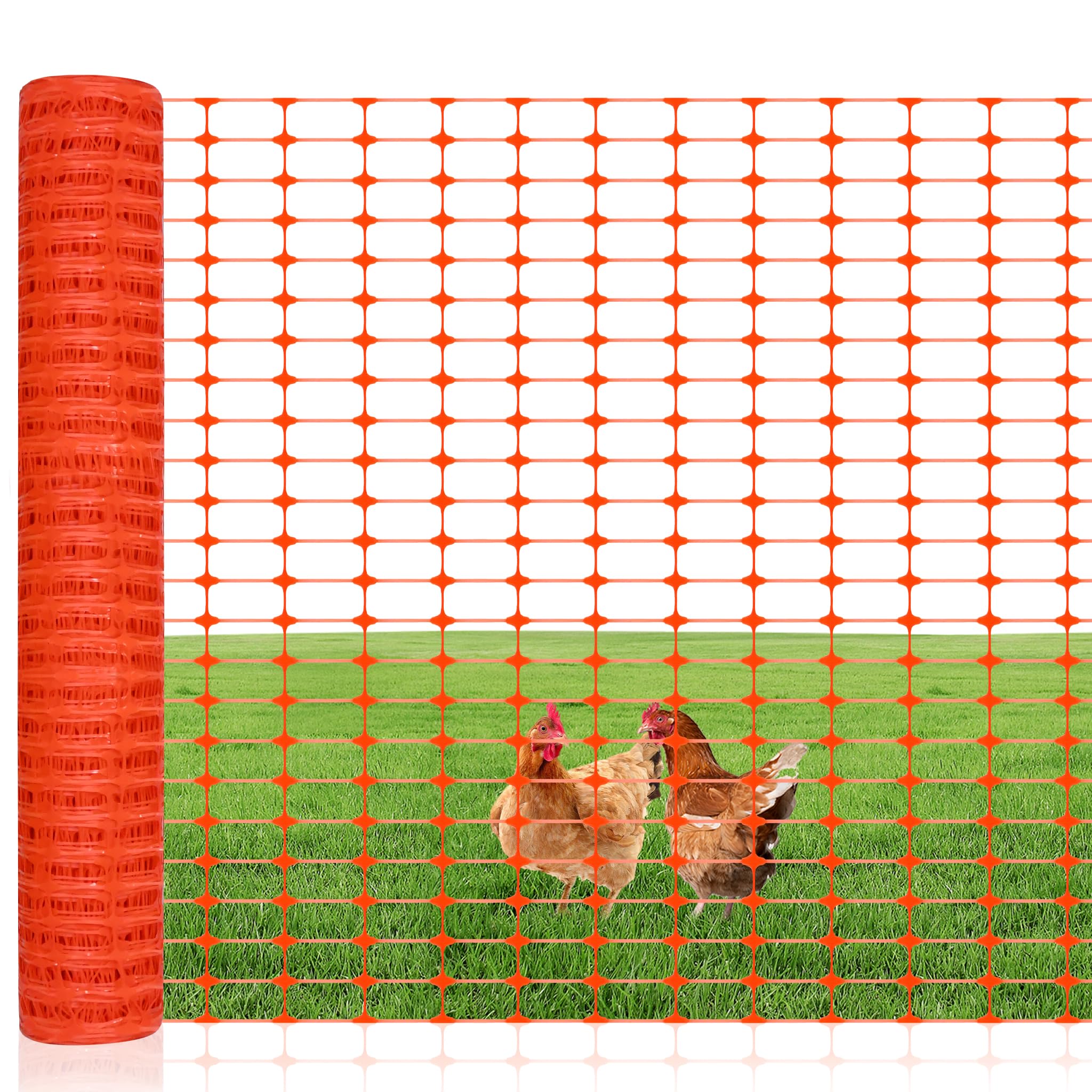 UISEBRT Valla de plástico de protección, valla de seguridad, red de advertencia, valla de limitación, valla de jardín, flexible, color naranja, 1 x 80 m