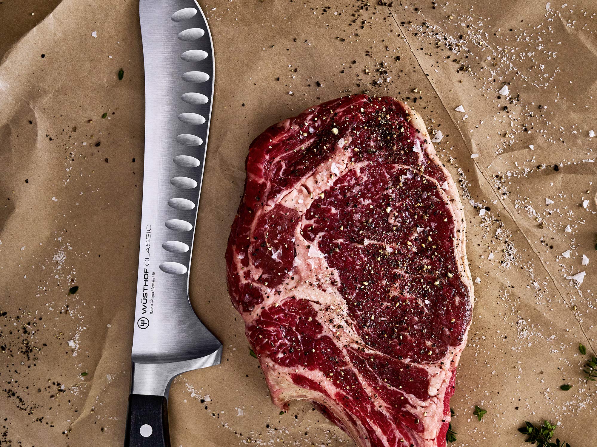 WÜSTHOF Classic Butcher Knife 20 cm, Schwarz,silber