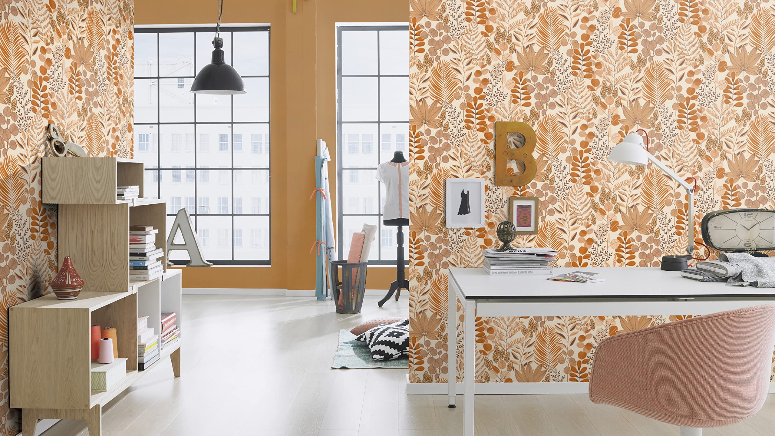 Papier Peint Blanc Rasch Bambino XIX 252750 Papier Peint Intissé Motif Graphique Papier Rose