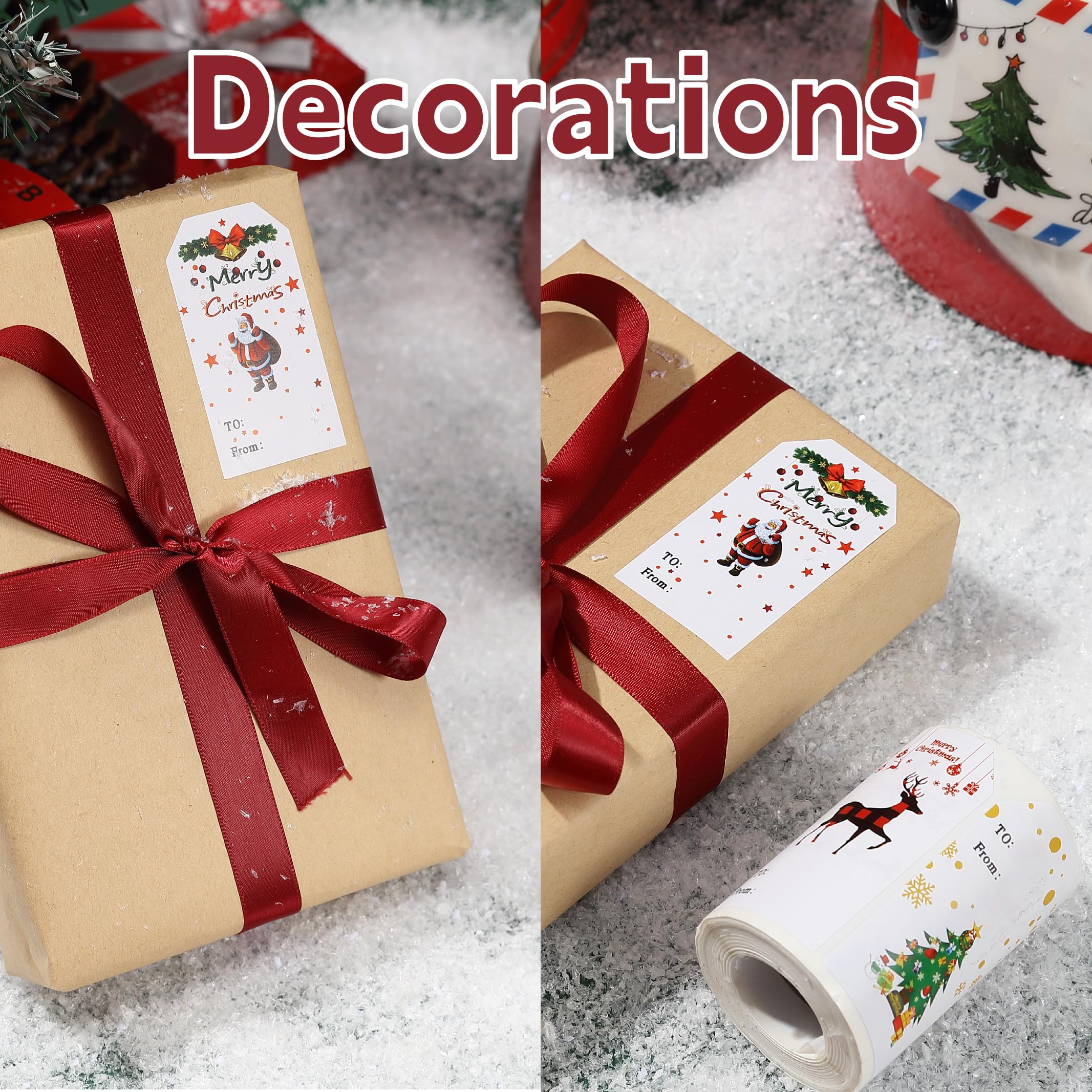 300 etiquetas de regalo de Navidad, etiquetas adhesivas con nombre para regalos de Navidad, etiquetas de regalo (pulgadas, 3 x 1.6)