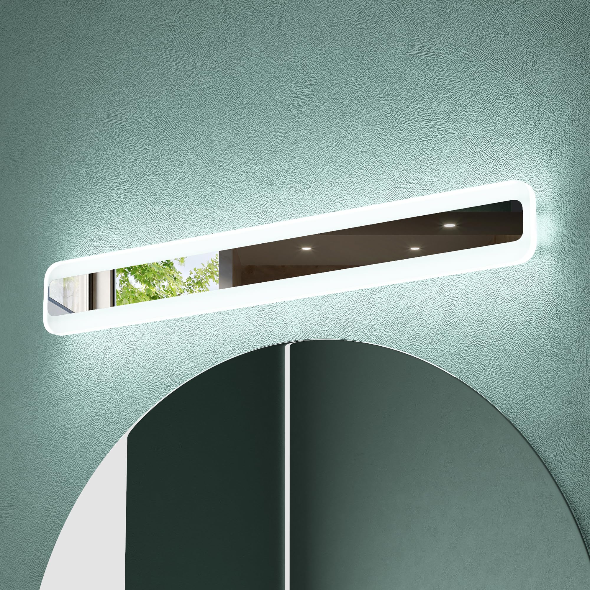 Mai & Mai Lampe Miroir LED pour Salle de Bain Acier Inoxydable Murale Lumiere Intérieur 60cm Trois Températures Chrome Desgin LumaRay