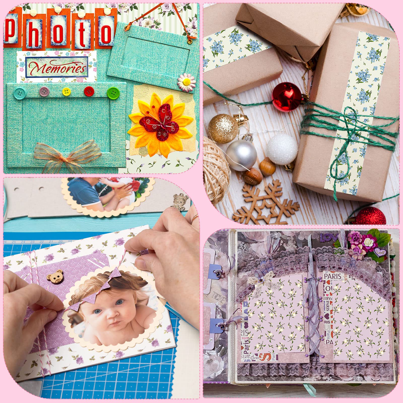 Snapklik.com : TaoBary 36 Sheets Flower Scrapbook Paper Vintage Flower ...