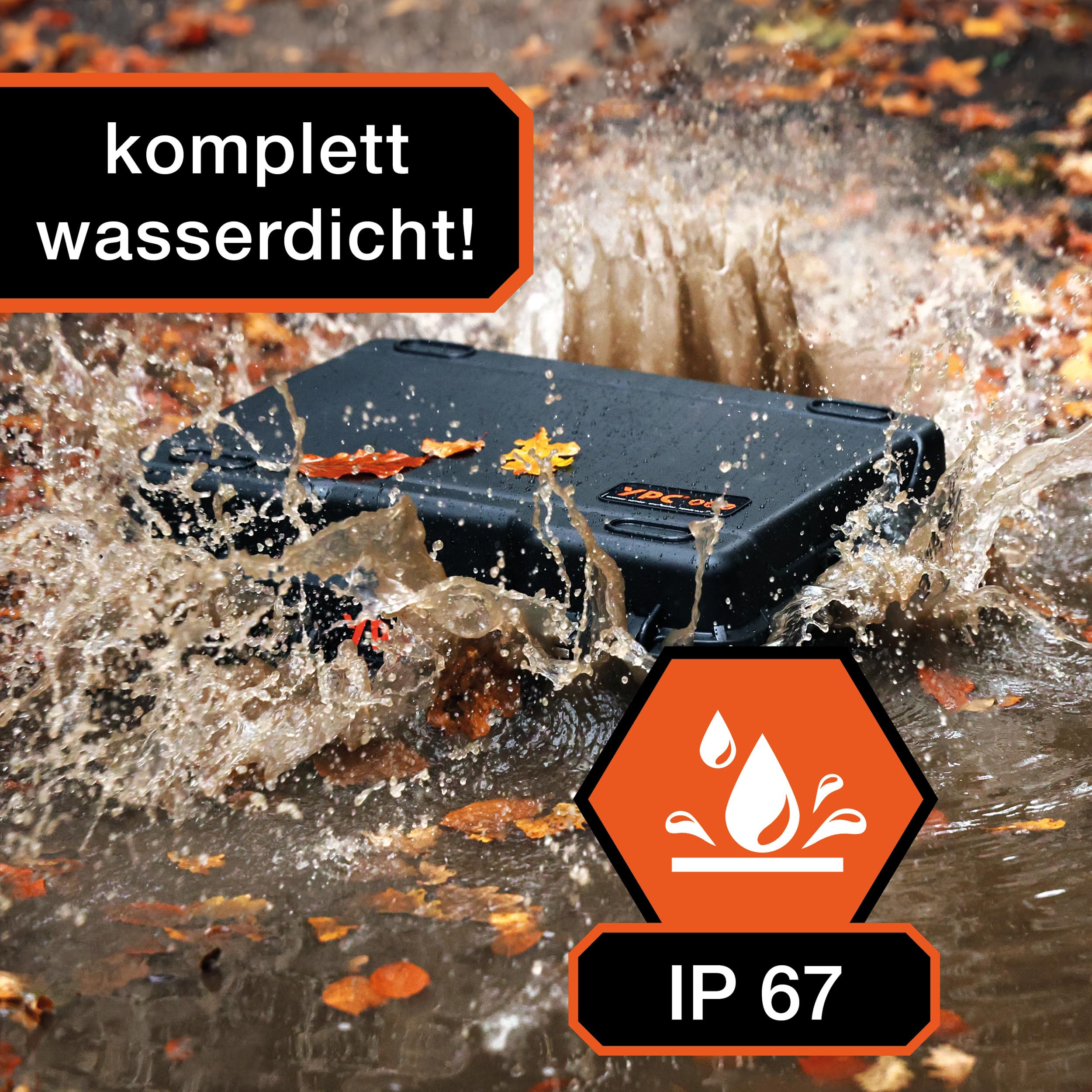 YPC Xplorer Case M – 40cm x 33cm x 16,5cm Outdoor Case, Sortierkoffer wasserdicht, Kamera Koffer Hardcase, Transportkoffer für Ausrüstung, Stapelbar