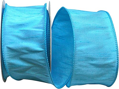 Miniatura 65 de Reliant Ribbon 92975W-056-10F Dupioni Supreme - Listón con borde de alambre, 4 pulgadas x 10 yardas, color menta